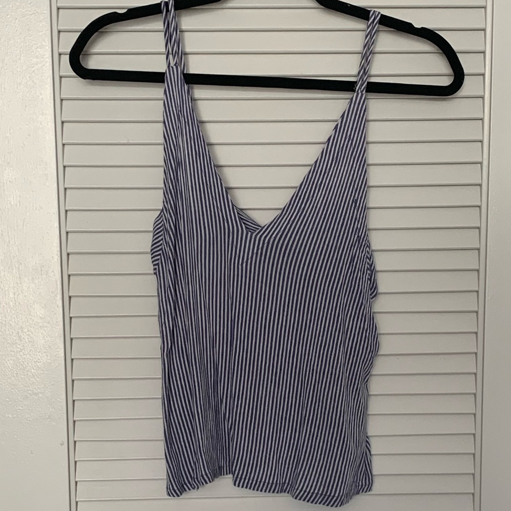 Lulus blue and white striped tank top